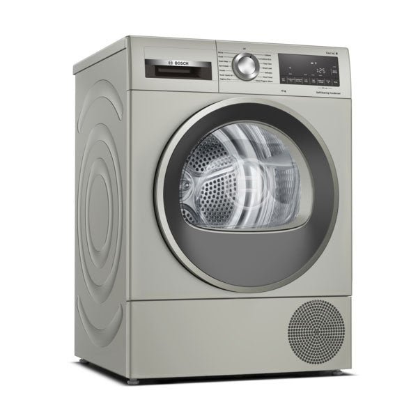 Bosch WQG245S9GB Serie 6 Heat Pump Tumble Dryer 9kg Silver Inox